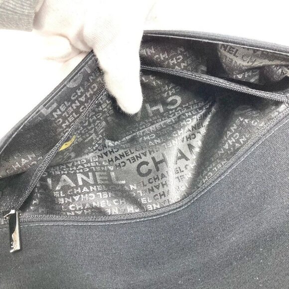 CHANEL CC CC Mark logo Ice cube Shoulder bag cotton Black/Silver - Picture 12 of 15